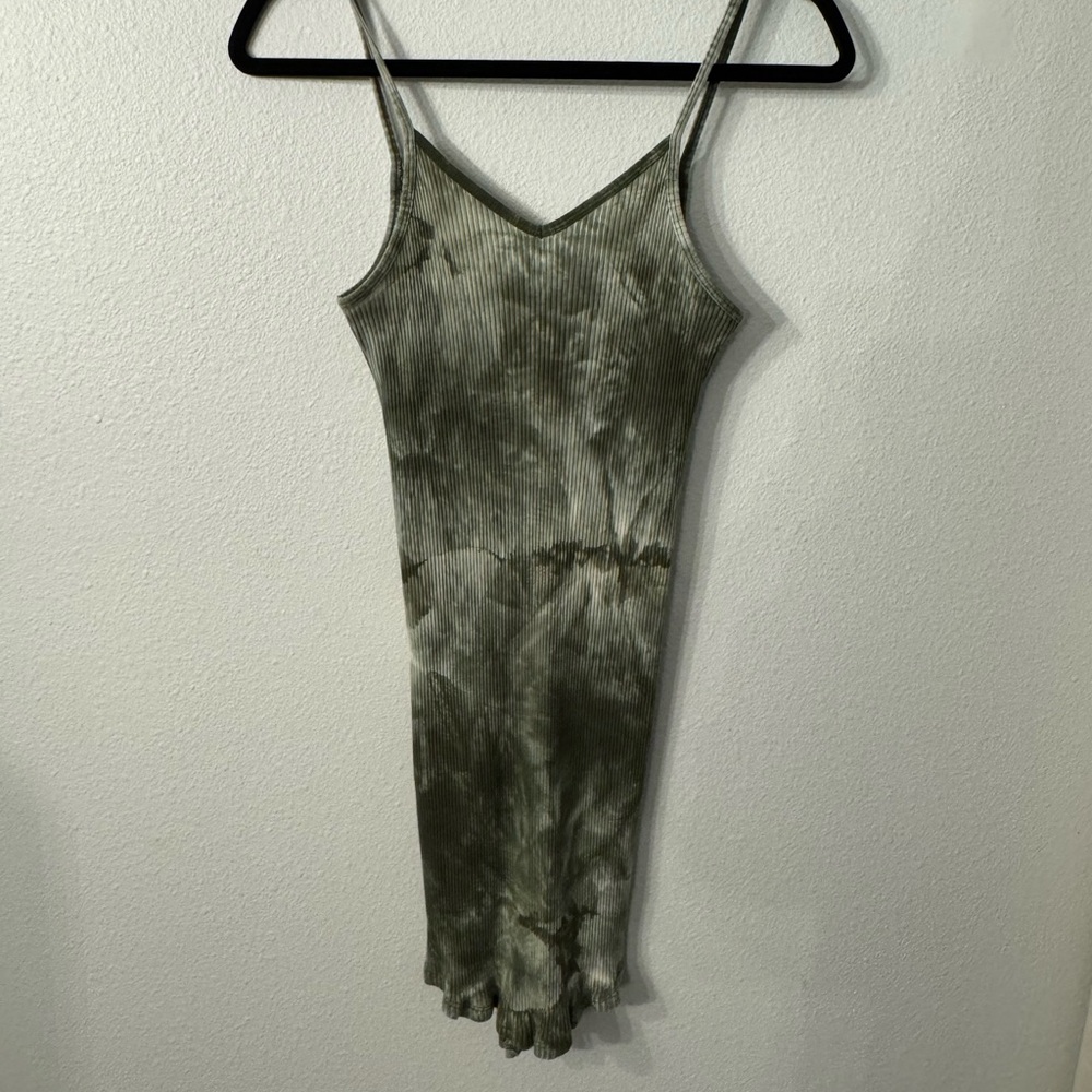 Bear Dance Green Sleeveless Slip Mini Dress